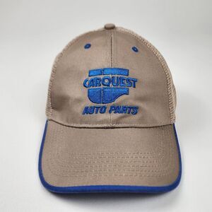Carquest Auto Parts Trucker Hat Tan Blue Mesh Adjustable Cap
